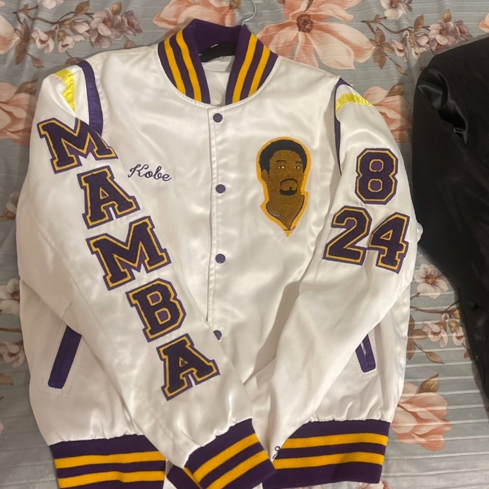 💜💛🏀 Kobe Bryant “Legends Never Die” Satin Bomber Jacket– Limited Edition Tribute
